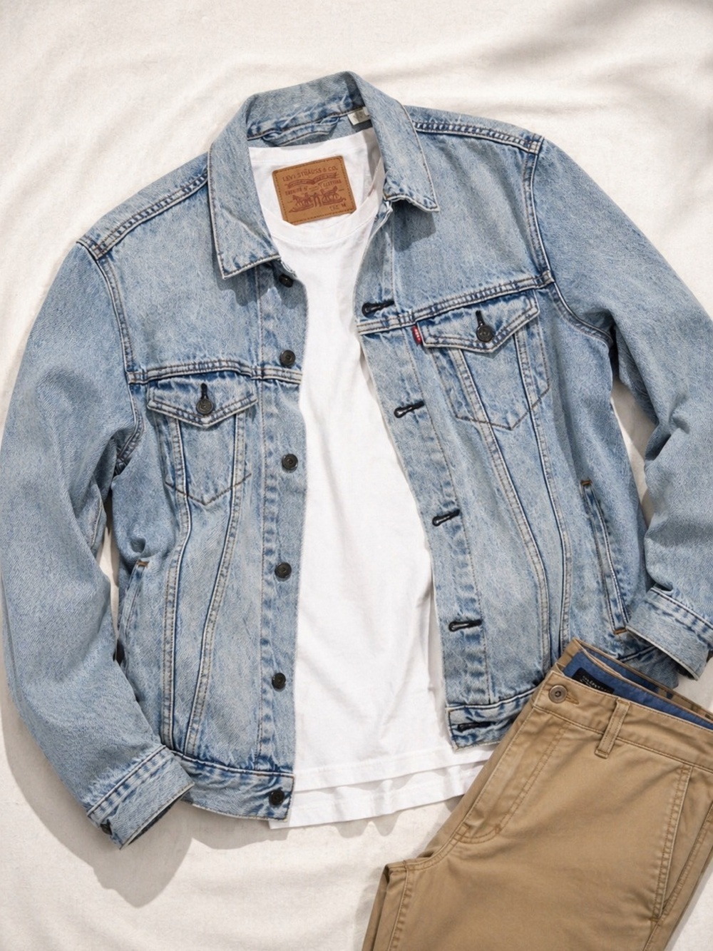 Levi’s Light Wash Trucker Jacket Men’s M Classic Denim Vintage Style - Picture 1 of 8